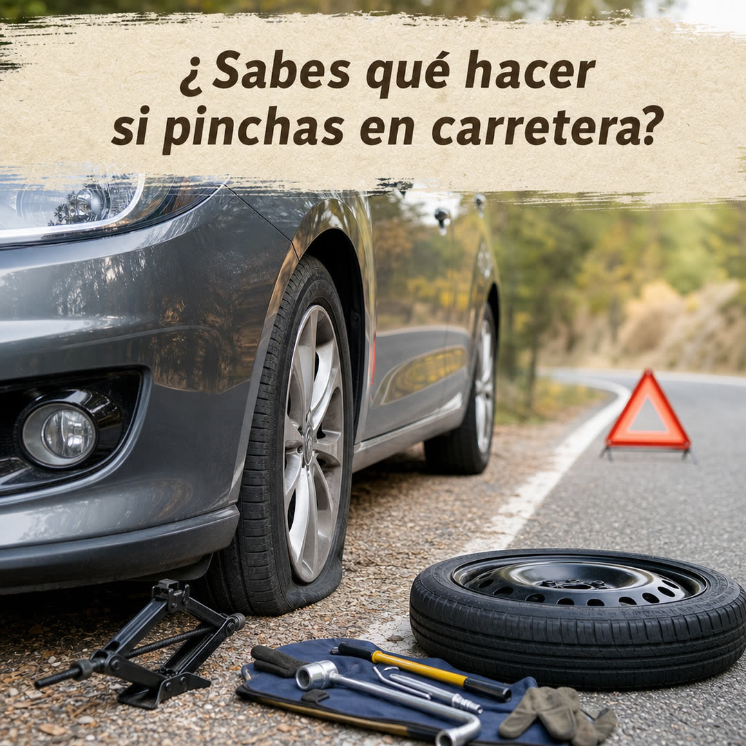 Pinchazo en carretera: cómo detenerte y cambiar la rueda con seguridad
