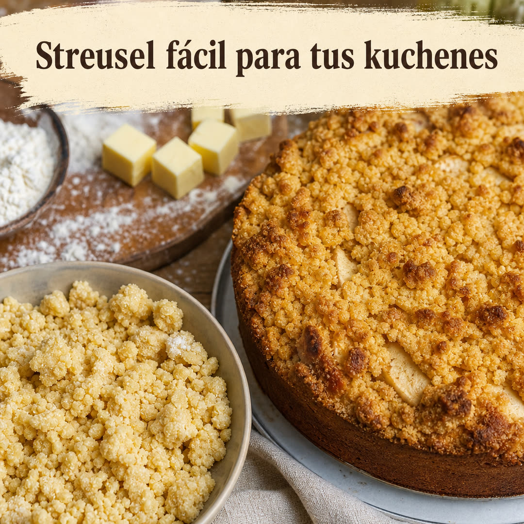 Streusel fácil para kuchen: receta crocante sin amasar