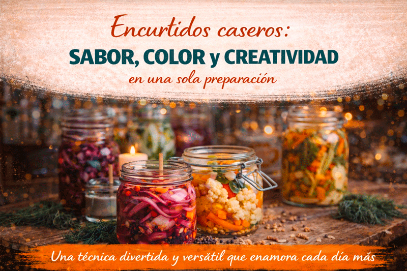 Encurtidos caseros: sabor, color y creatividad en una sola preparación